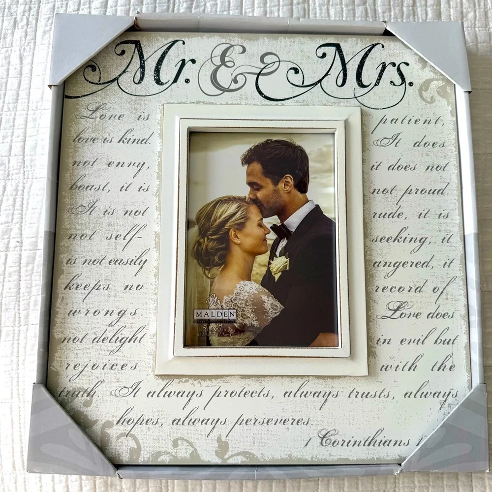 NIB Mr & Mrs Wedding Picture Frame 5x7